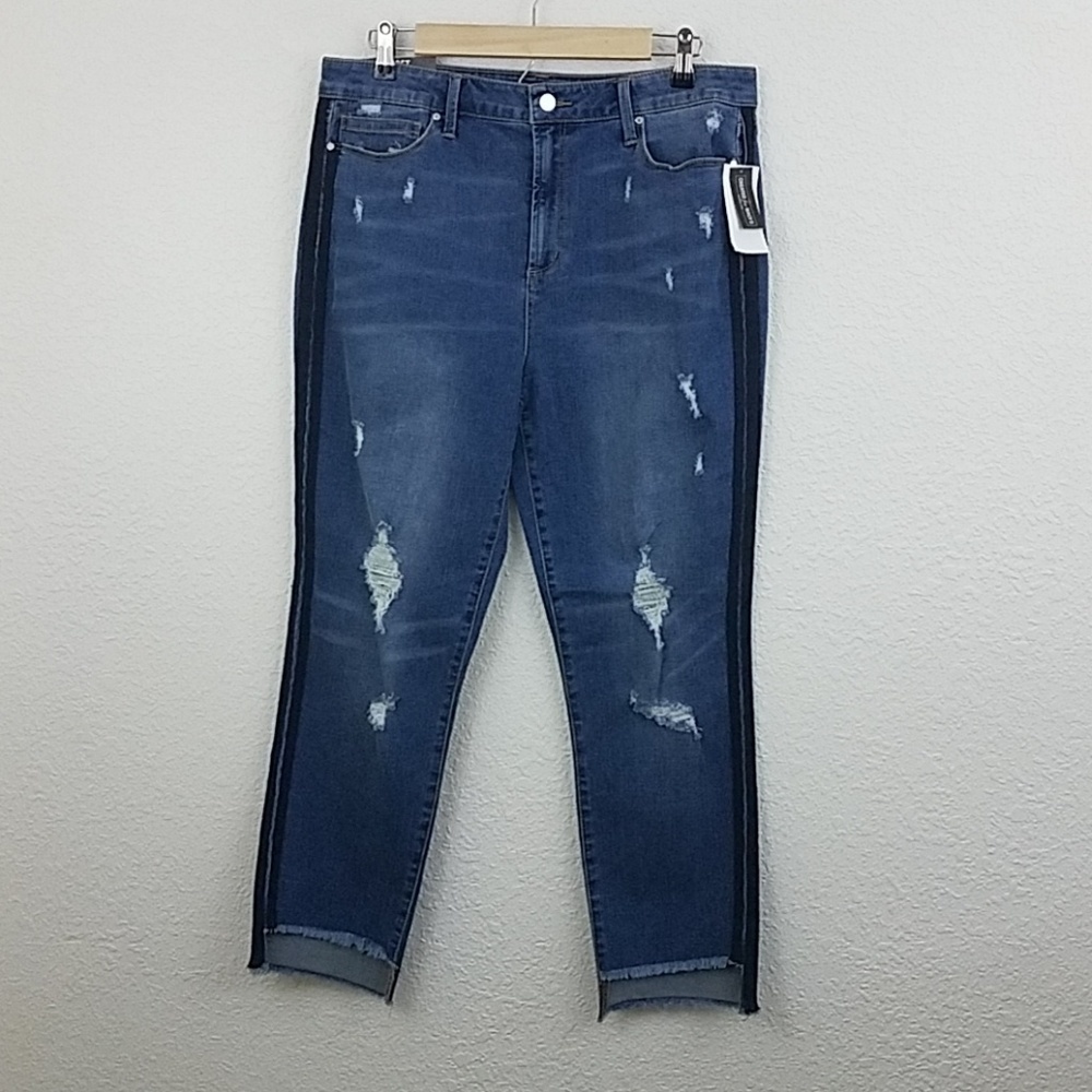 tinseltown High rise skinny jeans 15/32 striped